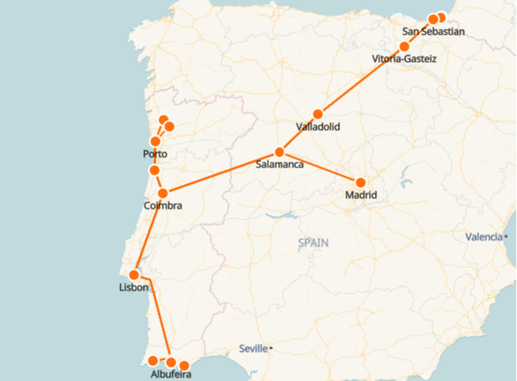 Carte Ferroviaire du Portugal